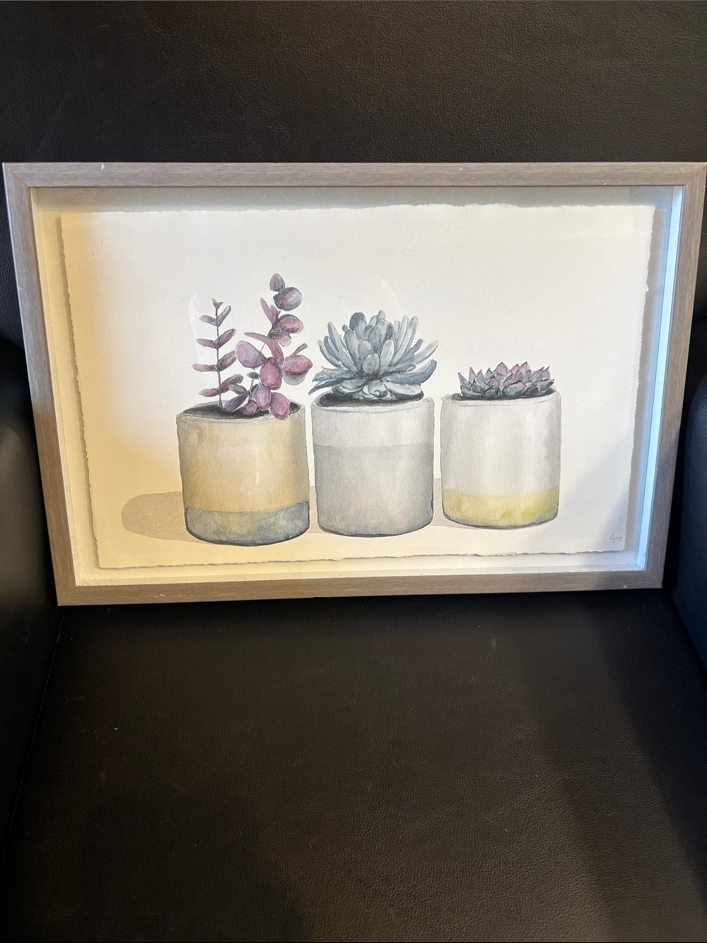 Succulent Trio Framed Wall Art - Neutral and Mauve